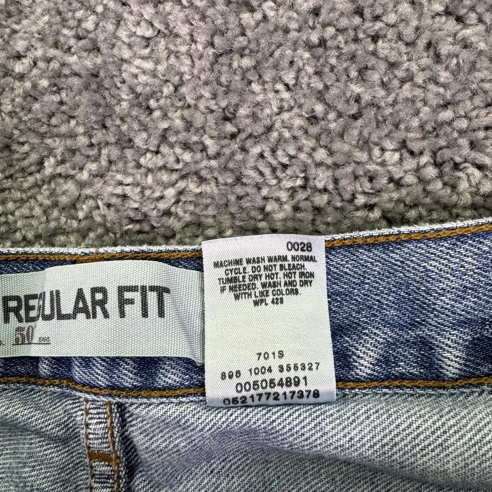 Vtg Levis 505 Jeans Mens 36x25 Blue Regular Straight Denim Light Wash Logo Work